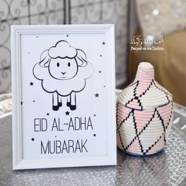 Witte kader Eid  Al Adha schaapje