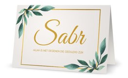 Dubbele glossy wenskaart Sabr