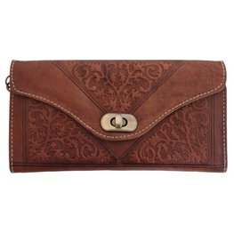 Clutch/portemonnee drieluik Fez 'donkerbruin' Clutch/portemonnee drieluik Fez 'donkerbruin'