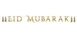 Letterslinger Eid Mubarak Goud met tassels Letterslinger Eid Mubarak Goud met tassels