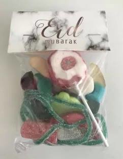 Snoepzakje Eid thema marmer zilver