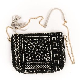 Handtas ethnische patronen zwart beige Handtas ethnische patronen zwart beige