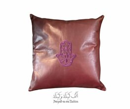 Kussen hoes leder Hand van Fatima bordeaux (incl. kussen) Kussen hoes leder Hand van Fatima bordeaux (incl. kussen)