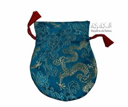 Brokaattasje turquoise