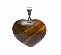 Tijgeroog edelsteenhanger hartvorm Tijgeroog edelsteenhanger hartvorm