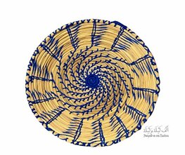 Rieten schaal/wanddecoratie naturel felblauw Rieten schaal/wanddecoratie naturel felblauw