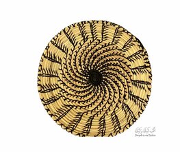 Rieten schaal/wanddecoratie naturel zwart