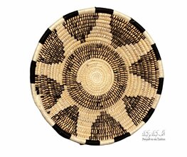 Rieten schaal/wanddecoratie naturel zwart