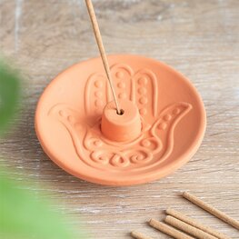 Hand van Fatima terracotta wierookschaaltje Hand van Fatima terracotta wierookschaaltje