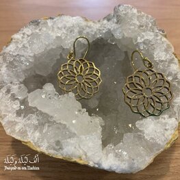 Oorbellen Seed of life - messing - goudkleurig Oorbellen Seed of life - messing - goudkleurig