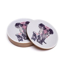 Olifant onderzetters rond set van 6