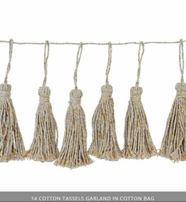 Katoenen kwastjesslinger met glitteraccent Katoenen kwastjesslinger met glitteraccent