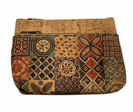 Portemonnee kurk multicolor tile