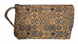 Make-up tas/clutch kurk blue tile