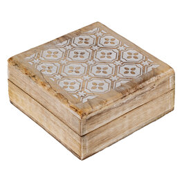 Opbergdoos Floral mangohout (medium) Opbergdoos Floral mangohout (medium)