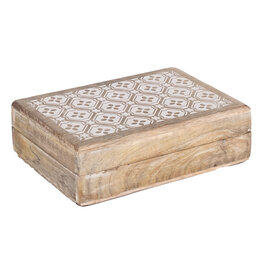 Opbergdoos Floral mangohout (lang/medium) Opbergdoos Floral mangohout (lang/medium)