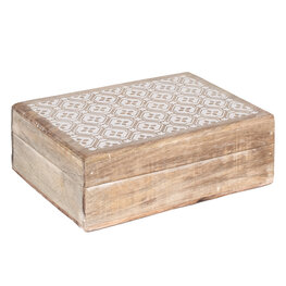 Opbergdoos Floral mangohout (lang/groot) Opbergdoos Floral mangohout (lang/groot)