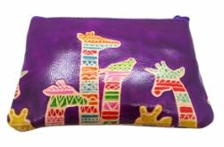 Portemonneetje leer giraf paars