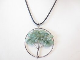 Ketting Levensboom met aventurijn edelsteentjes Ketting Levensboom met aventurijn edelsteentjes