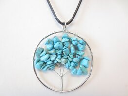 Ketting Levensboom met turkoois edelsteentjes Ketting Levensboom met turkoois edelsteentjes
