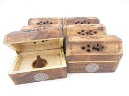 Wierookdoosje kegels Bloem des levens/Flower of life Wierookdoosje kegels Bloem des levens/Flower of life