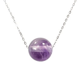 Zilveren ketting met amethist hanger Zilveren ketting met amethist hanger