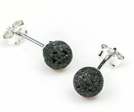 Oorbellen zilver met lavasteen Oorbellen zilver met lavasteen