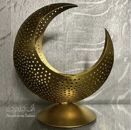 Theelichthouder maan goud Theelichthouder maan goud