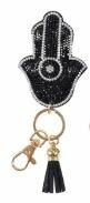 Sleutelhanger hand van Fatima glitter zwart Sleutelhanger hand van Fatima glitter zwart